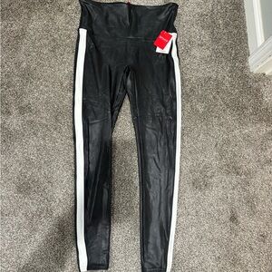 Spanx Black and White Faux Leather Leggings